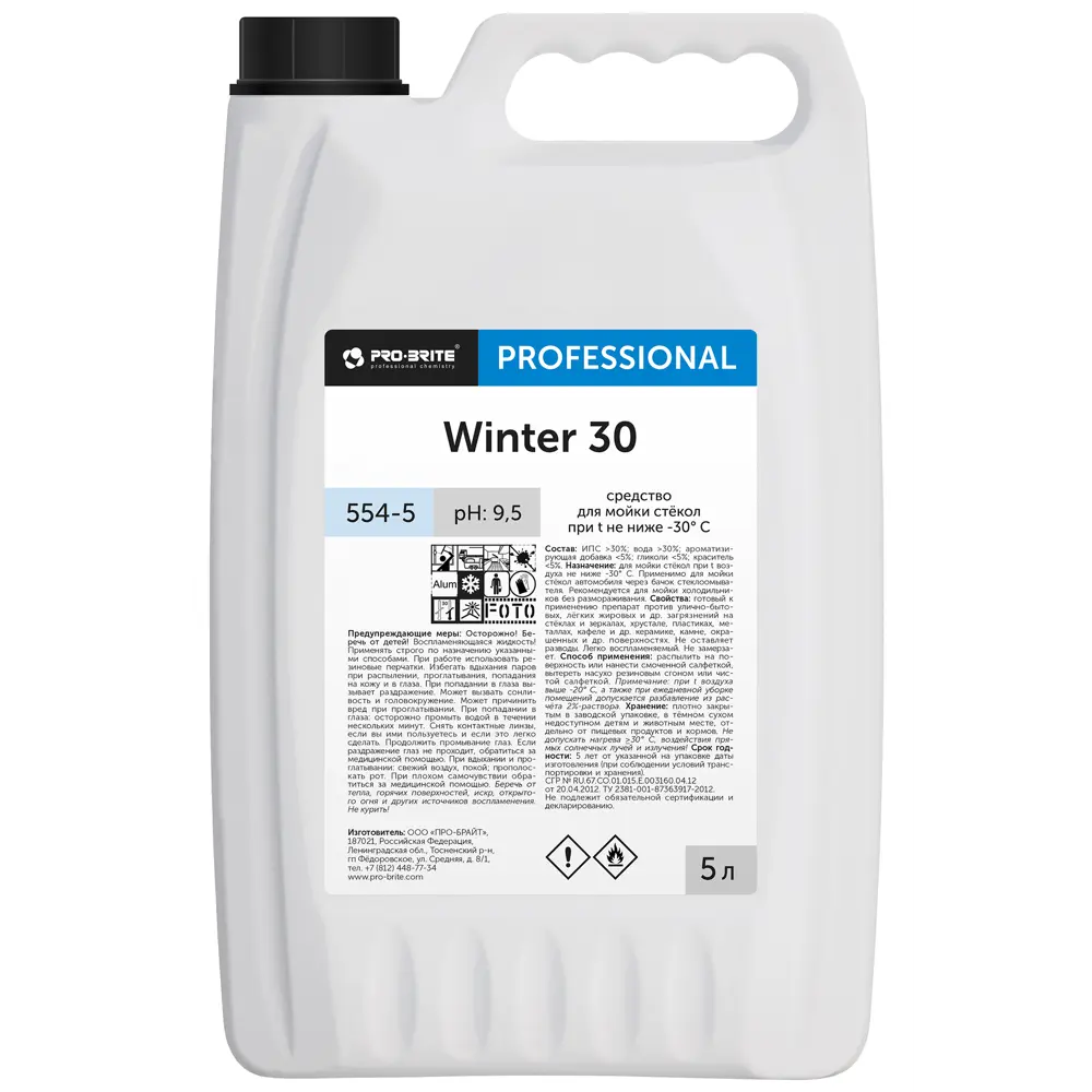 Средство чистящее для стекол Pro-Brite Winter 30 5 л STLM-2168405