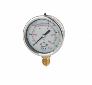 GENEBRE 3822 004 Манометр Ø 63 с глицерином, нижнее соединение, резьба BSP