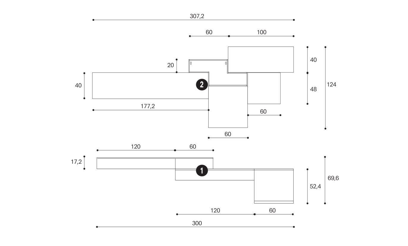 Оборудованная стена Giessegi день за днем ARCH-00088743 - Вид №1