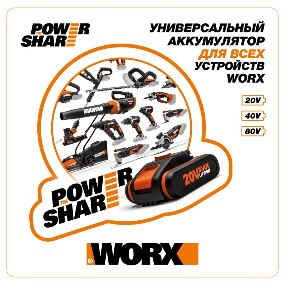 Снегоуборщик аккумуляторный WORX Бесщёточный WG471E 50 см 18 В 1x4 Ач АКБ и ЗУ в комплекте 82360878 STLM-2086801  - Вид №3