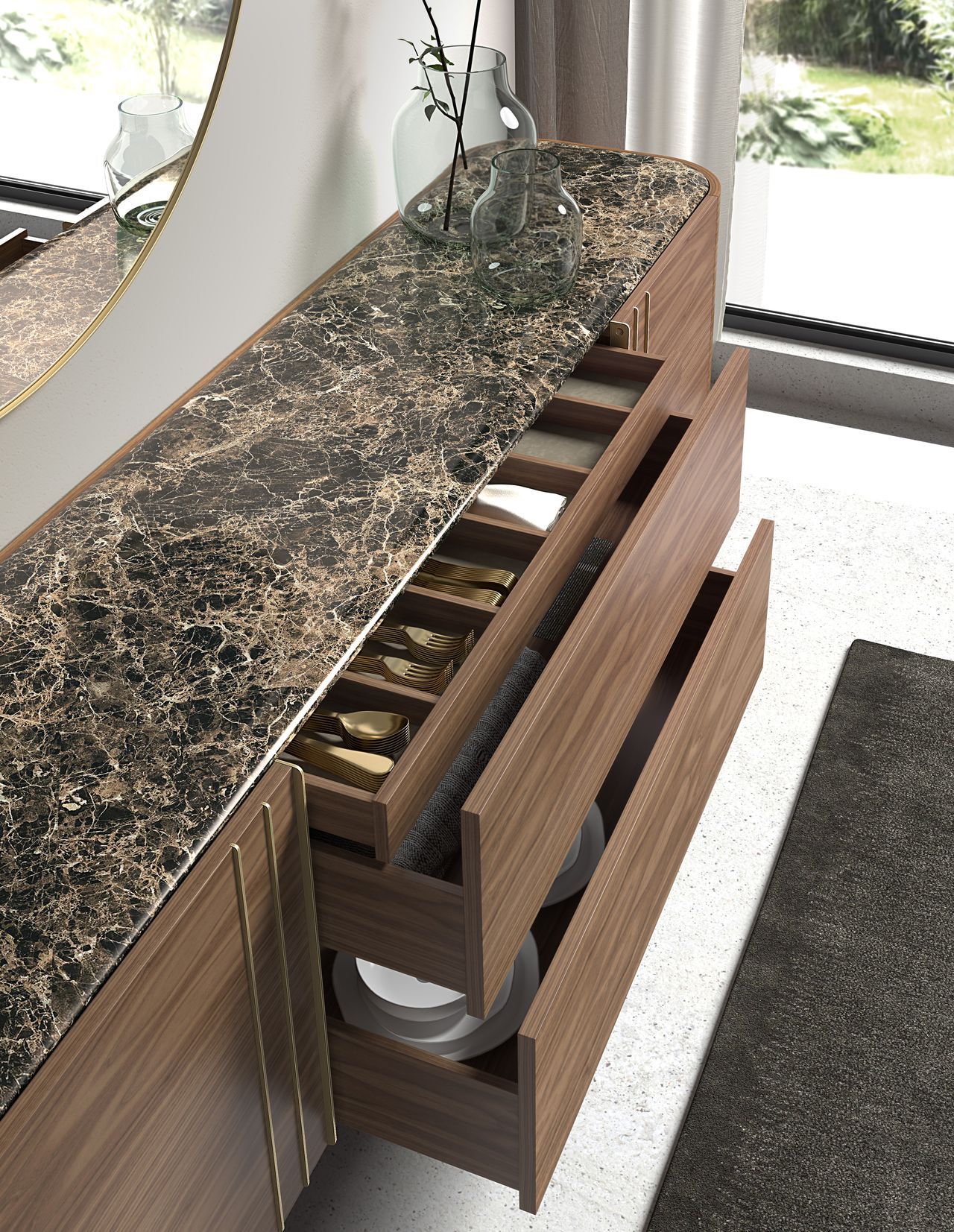 Мебель из дерева и керамогранита с распашными дверями Hurtado Evolution ARCH-00039962 - Вид №6