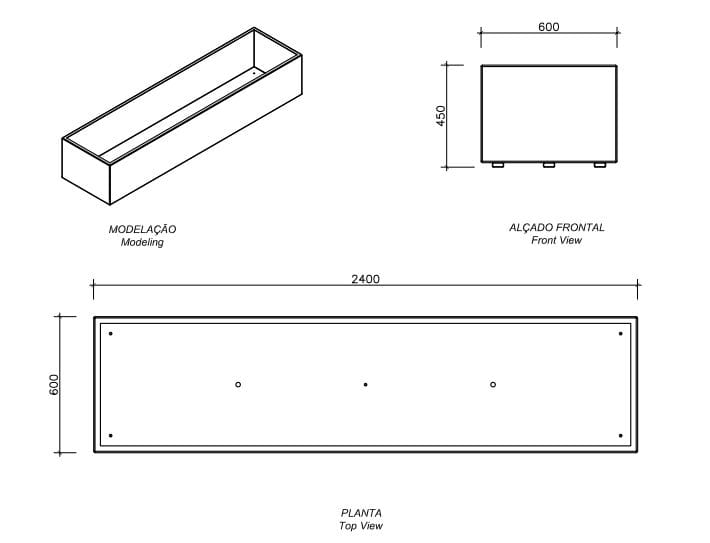 Прямоугольная стальная плантатор amop основы ARCH-00065913 - Вид №1