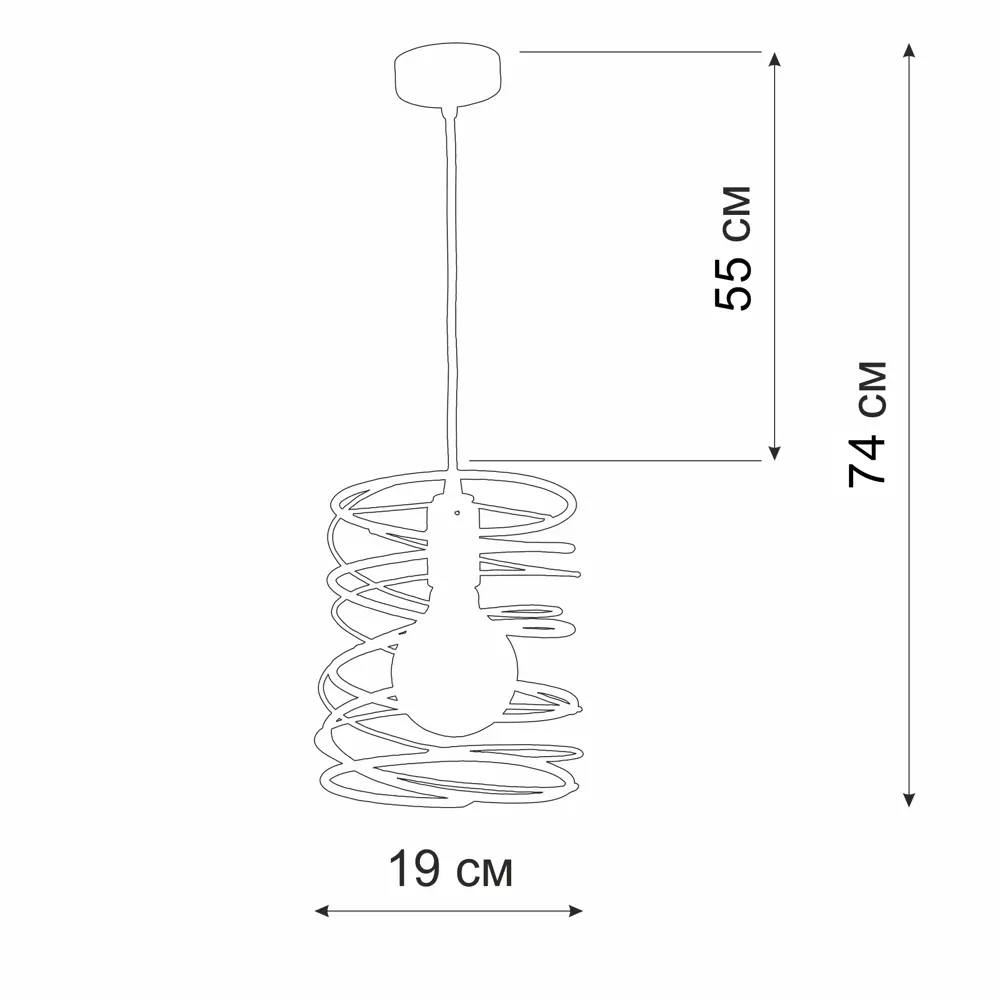 Подвесной светильник Vitaluce Торнадо вайт 1 лампа 3м² Е27 цвет белый матовый STLM-2191086 - Вид №9