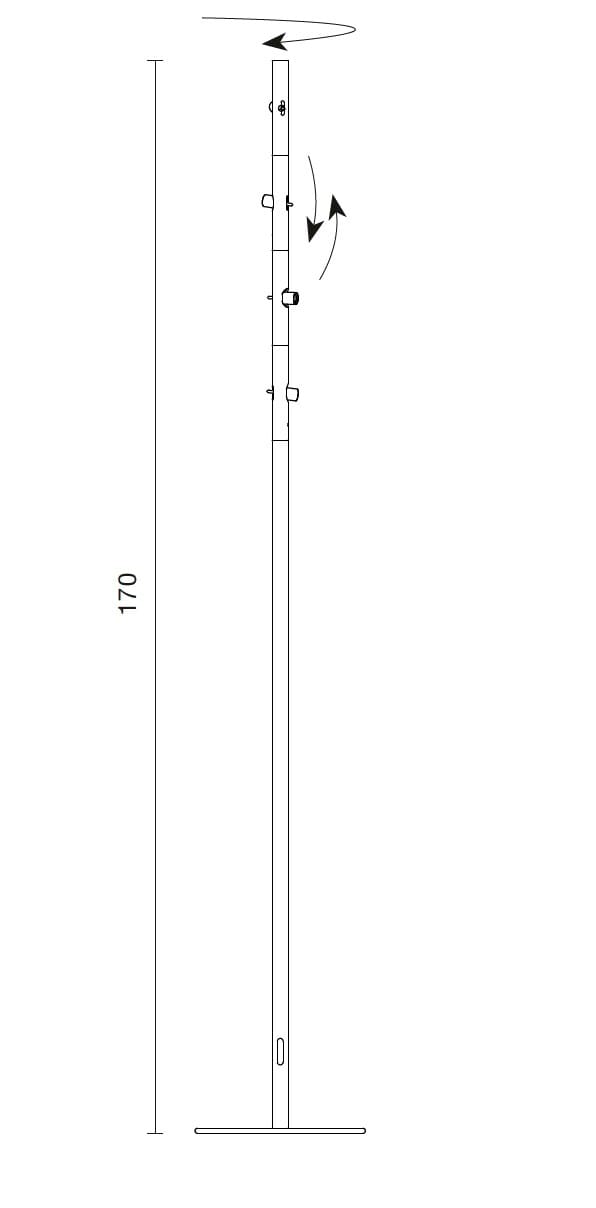 Алюминиевый регулируемый светодиодный торшер Martinelli Luce колибри ARCH-00098130 - Вид №6
