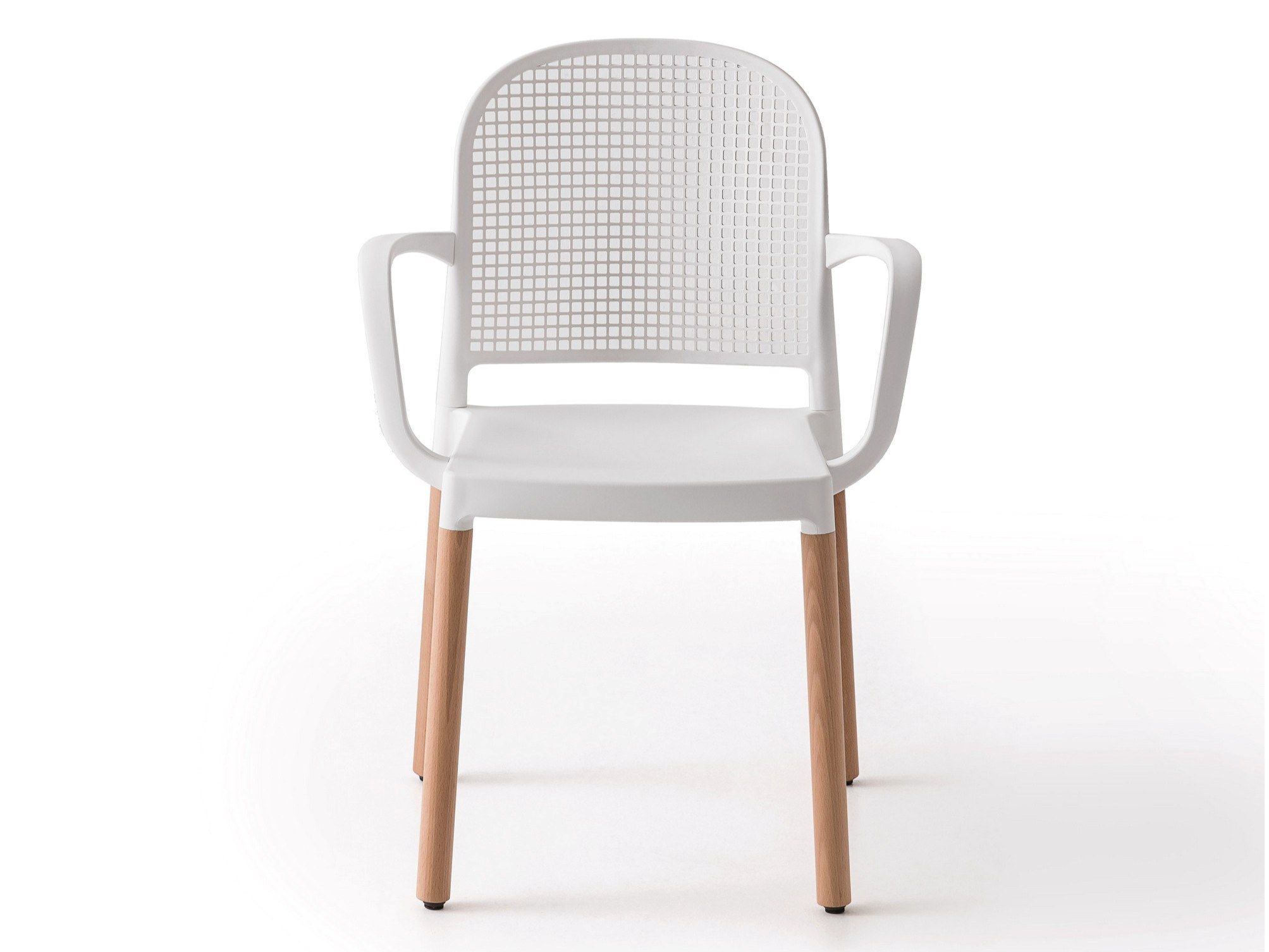 Штабелируемый стул с подлокотниками и деревянной рамой GABER ARCH-00091861