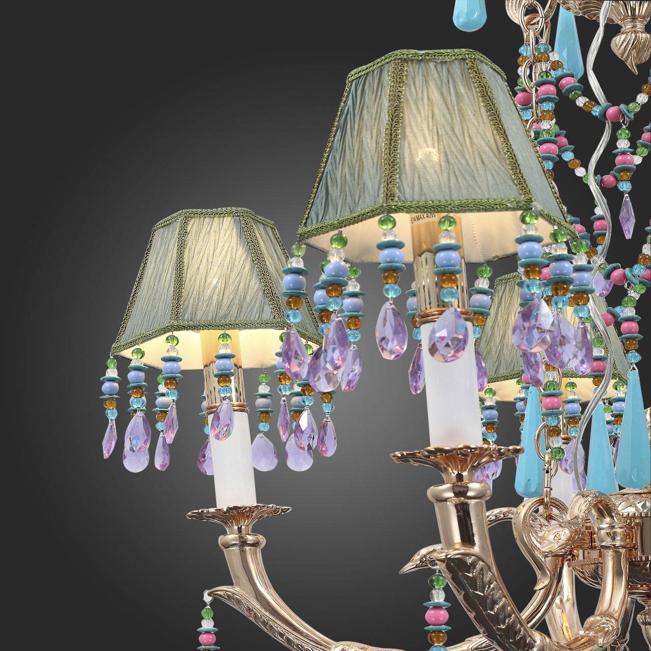 Люстра дизайнерская Parkinson SL792.703.05 ST LUCE ДИЗАЙНЕРСКИЕ, CRYSTAL 057971 Разноцветный;золото;зеленый  - Вид №3