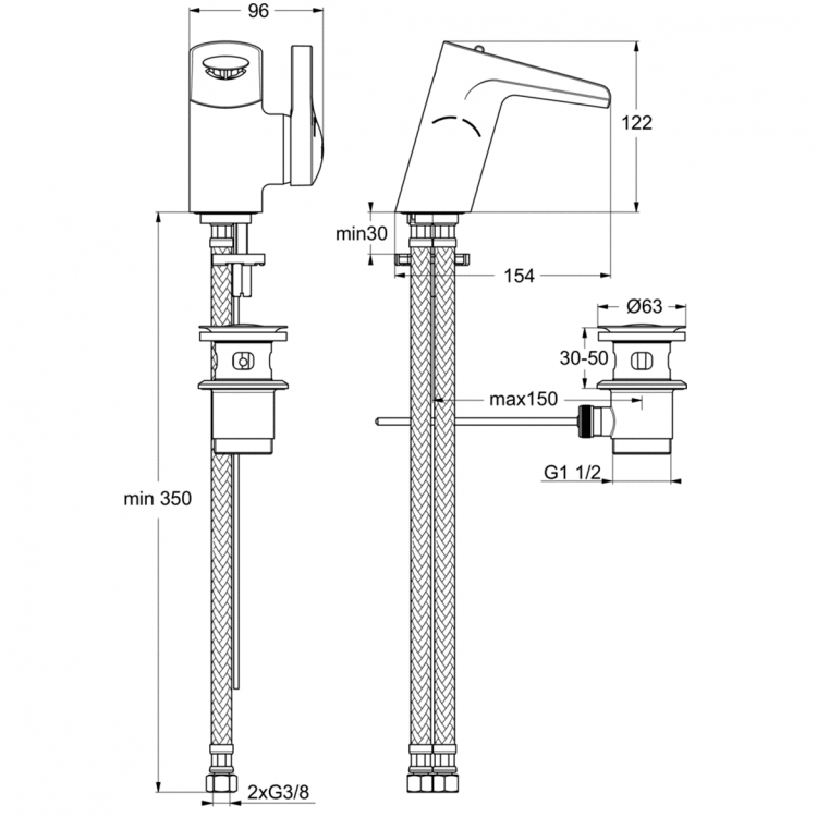 B8630AA Смеситель для раковины Ideal Standard MELANGE - Вид №3