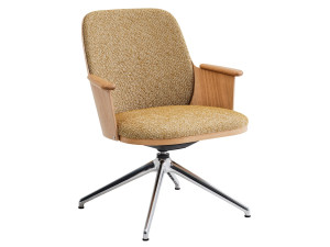 Тканевый поворотный стул с подлокотниками