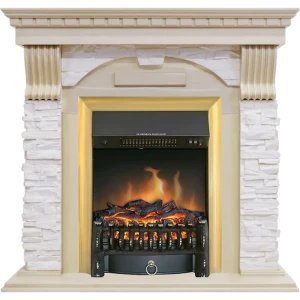 Каминокомплект Royal Flame Dublin STD Fobos FX Brass 1.5 кВт цвет слоновая кость