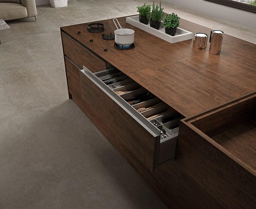 Inalco Кухонная столешница из керамогранита с эффектом металла Mdi | itop® sun-id-1375919 - Вид №3