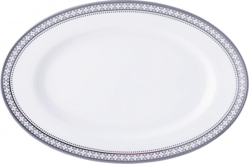 10648685 Noritake Блюдо овальное Noritake "Трефолио,платиновый кант" 37см Фарфор, Керамика 