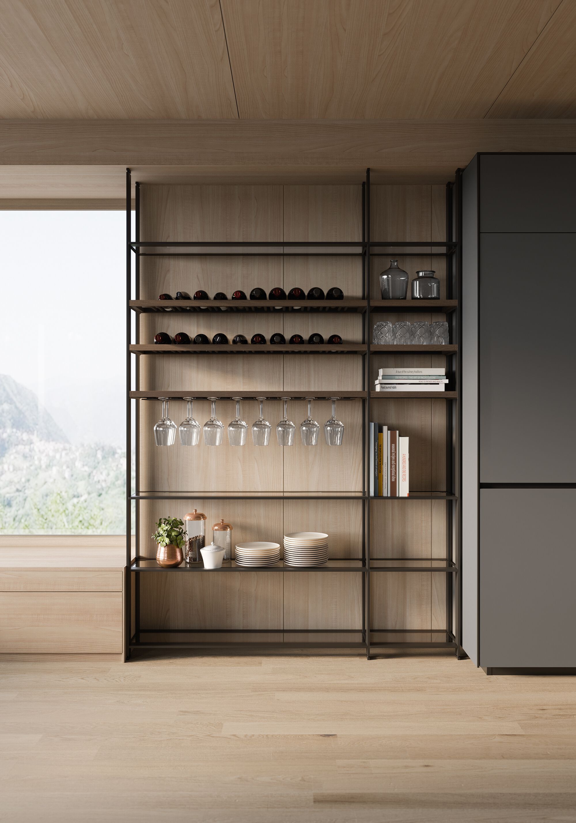 Кухонные стеллажи с креплением пол-потолок VALCUCINE SCAFFALATURA TERRA-CIELO ARCH-00049137 - Вид №1