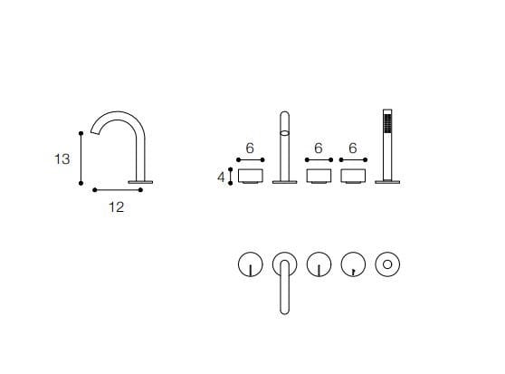 Набор для ванны из нержавеющей стали Falper водоносный горизонт ARCH-00079516 - Вид №11