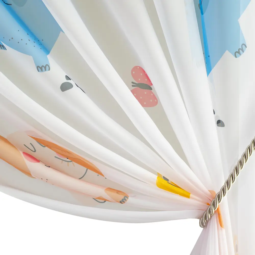 Тюль на ленте Слоники 250x260 см цвет синий GARDEN STLM-2211468