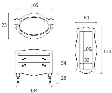 LEGNOBAGNO Тумба под умывальник с ящиками Decò classic sun-id-1406056 - Вид №4