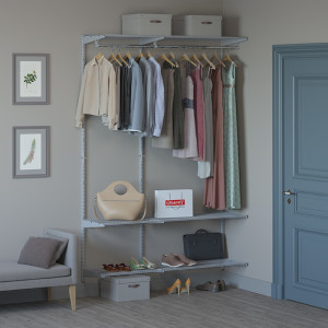 Комплект гардеробной системы , 1550x2350x450 мм, серый LJPS0580 Public Steel Россия