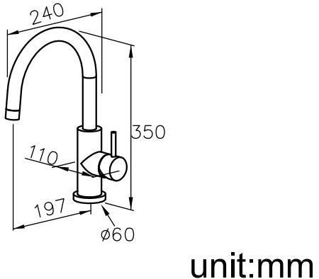 JUSTIME Смеситель для кухни из нержавеющей стали Still one 6770-97-80s1 - Вид №1