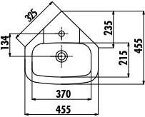 VT253-00CB00E-0000 CORNER Пьедестал узкий Creavit Corner - Вид №1