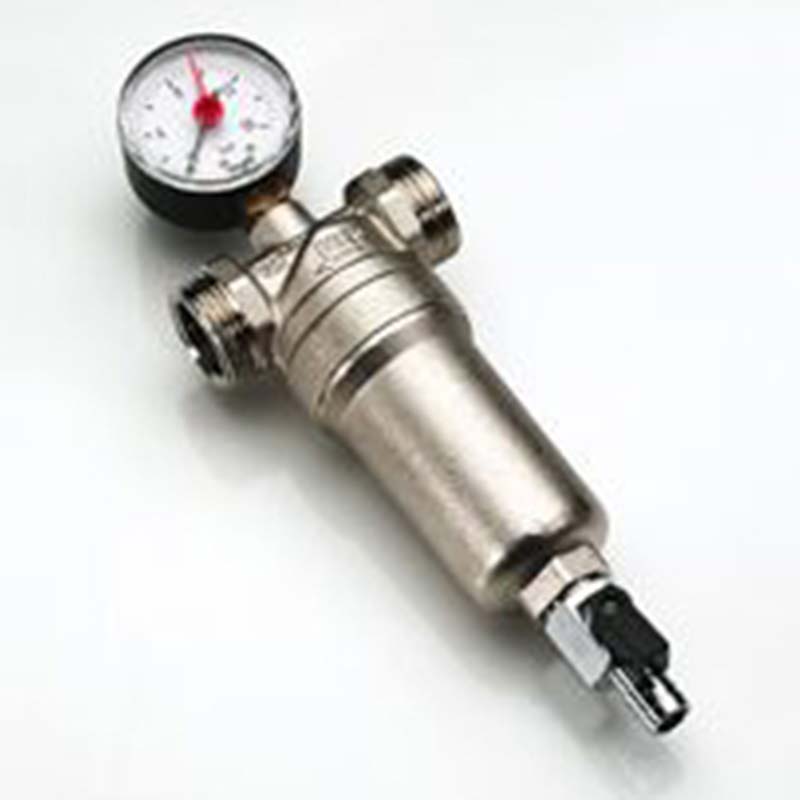 Фильтр промывной с манометром, латунной колбой TIEMME 1"В / 1"1/4Н 3130010