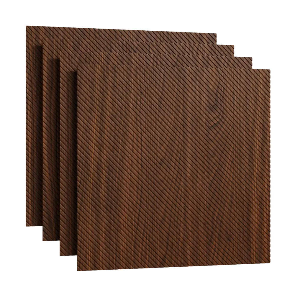 Декоративная панель 3D МДФ Квадро 1 Орех Американский цвет коричневый 50x50 см Santreyd STLM-2198552 - Вид №3