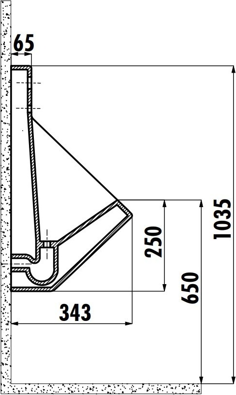TP640-00BM00E-0000 Писсуар сенсорный БАЗАЛЬТ TP640.2 Creavit  - Вид №1