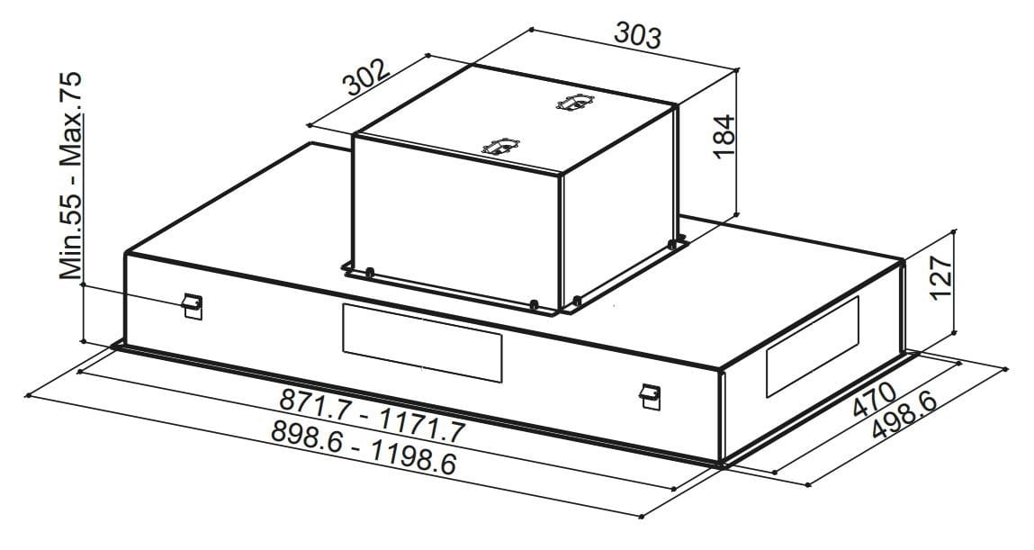Вытяжка с активированным углем из нержавеющей стали с всасыванием по периметру класса A FABER HEAVEN 2.0 ARCH-00095637 - Вид №3