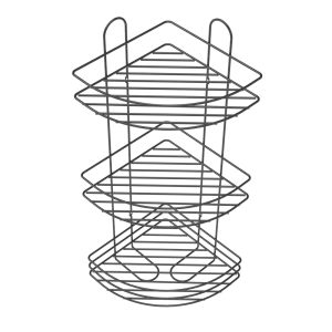 Полка для ванной Lemer Nil трехъярусная 23x23 см металл цвет графит