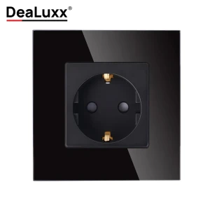 91708922 Розетка встраиваемая Dealuxx R30112 с заземлением цвет черный STLM-1118900