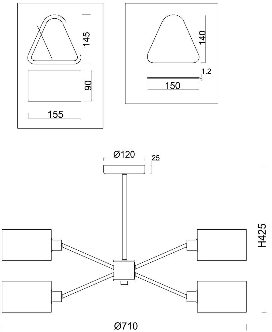 Металлическая люстра Maytoni Brianne ARCH-00065260 - Вид №2