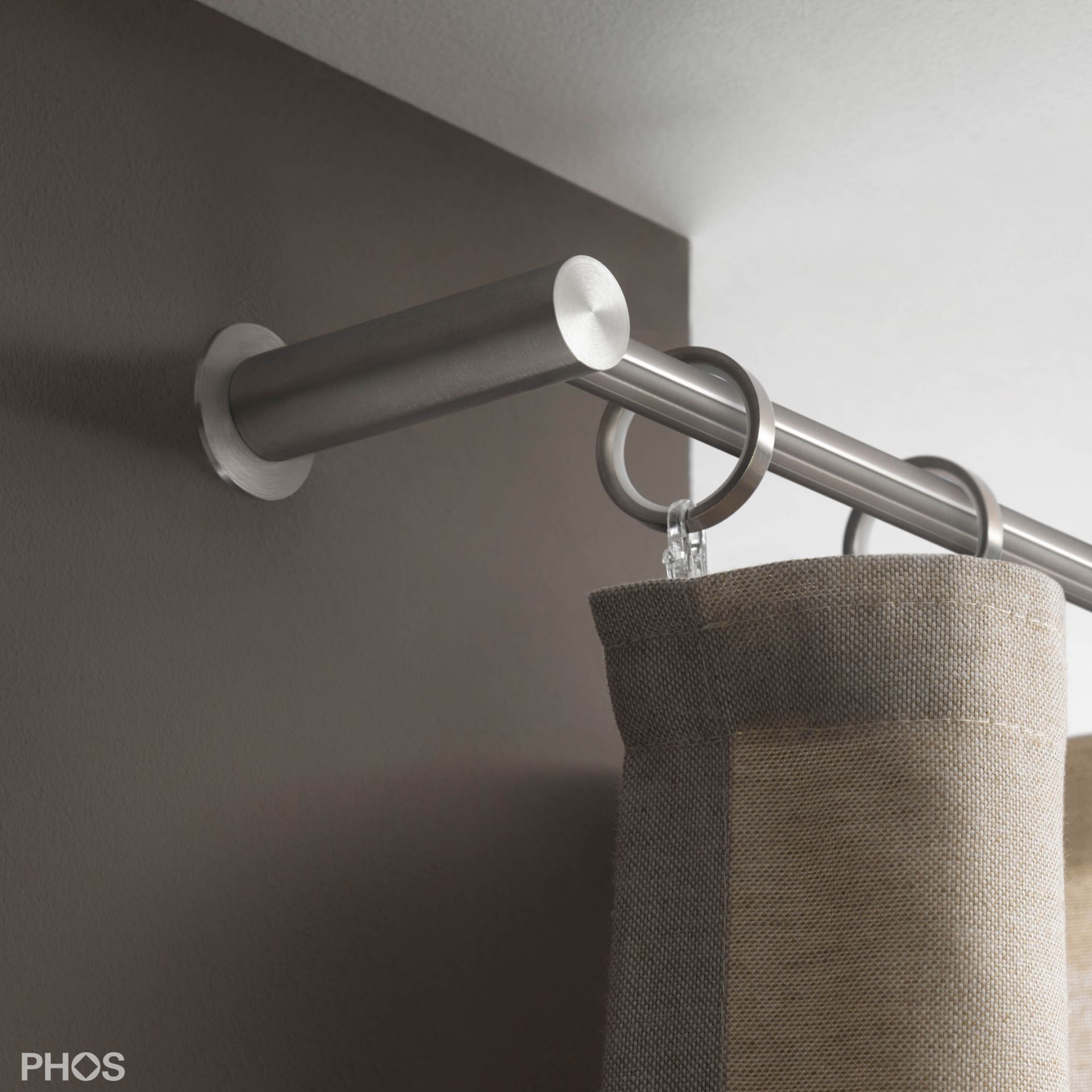 VS20-80E1400 Комплект карнизов: 140 см с 2 концевыми кронштейнами (небольшое расстояние от стены) PHOS 