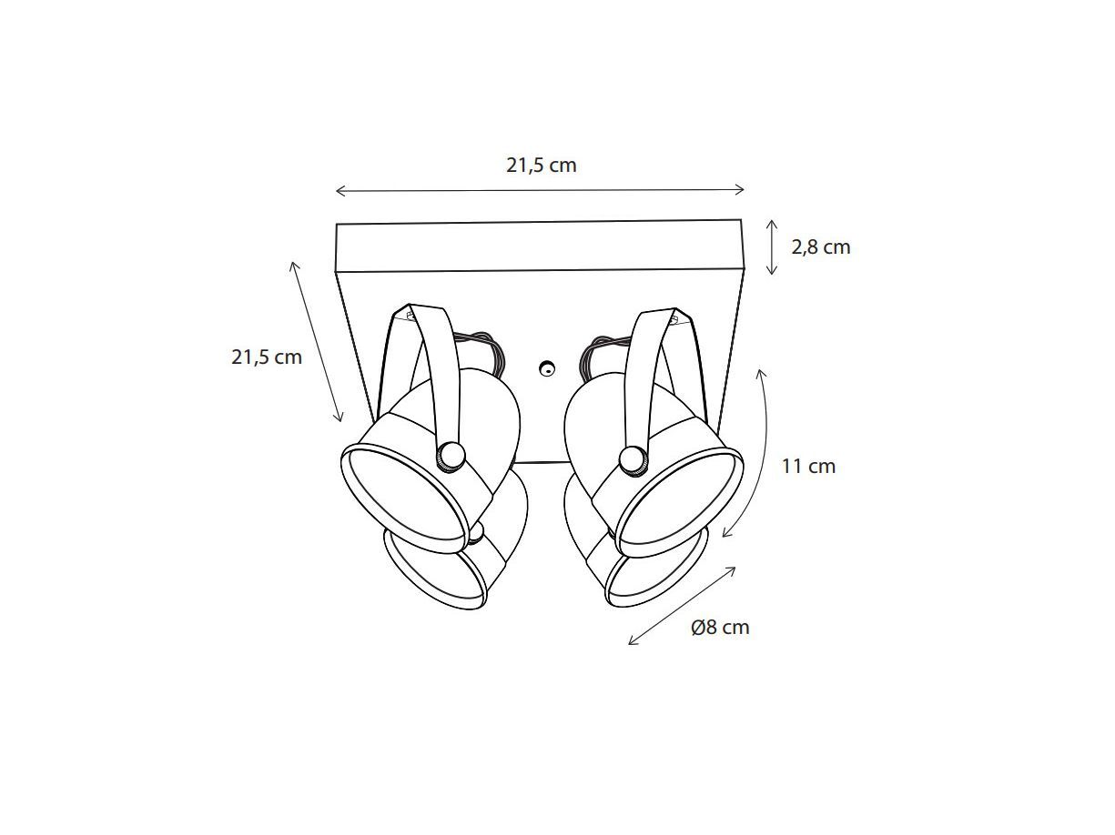 Регулируемая латунная потолочная лампа Authentage Lighting COMÈTE ON SQUARE BASE LARGE ARCH-00131369 - Вид №2