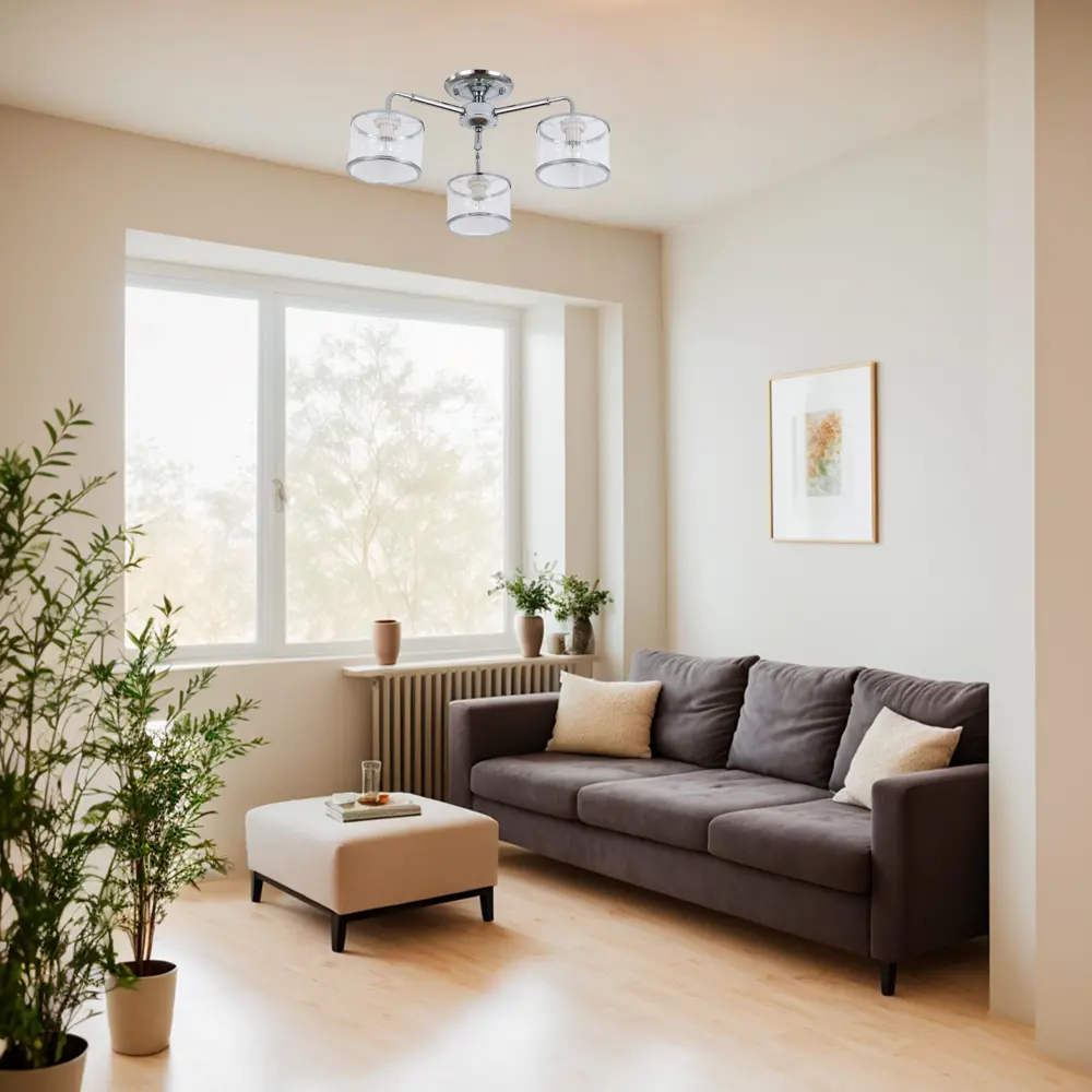 Люстра подвесная Essence 3 лампы 9 м² цвет хром Escada STLM-2192920 - Вид №6