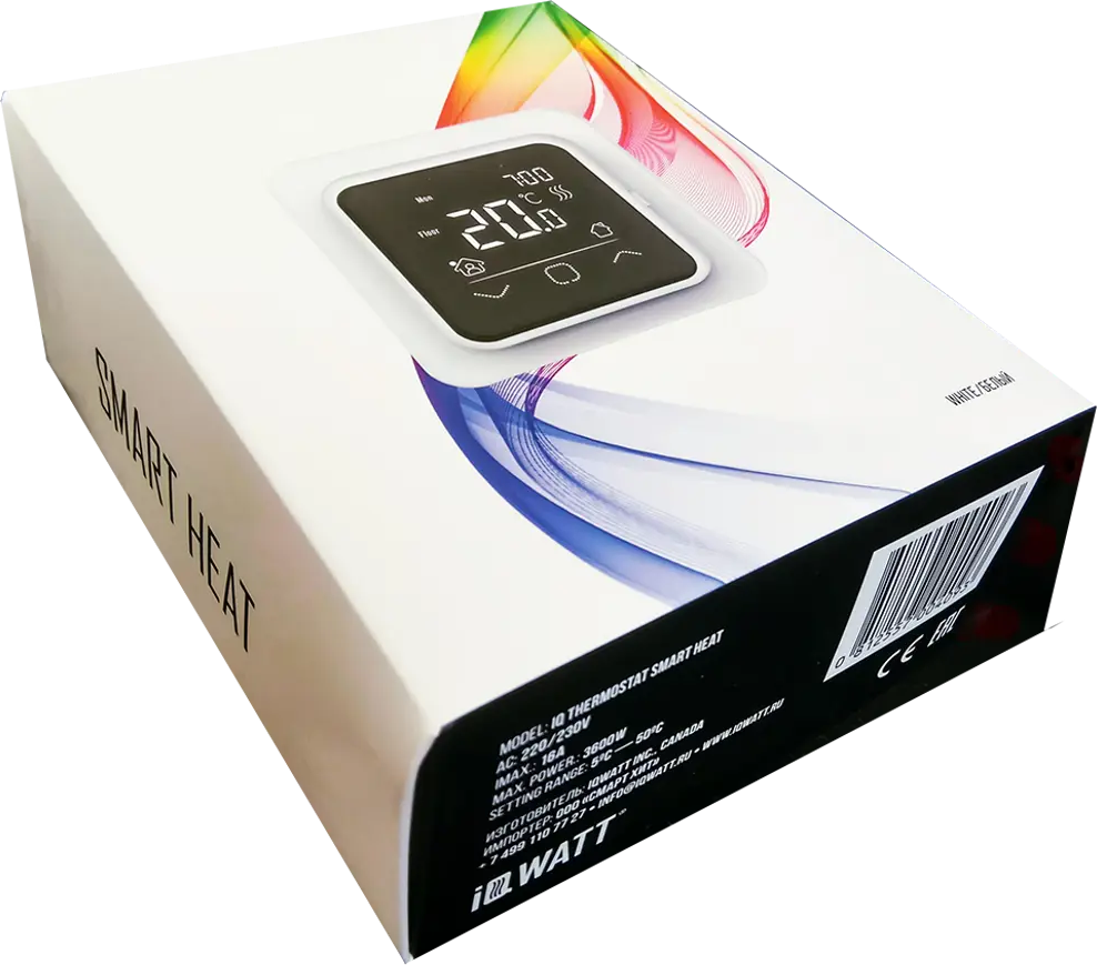 90535313 Терморегулятор программируемый Iqwatt Smart heat цвет белый STLM-0939731