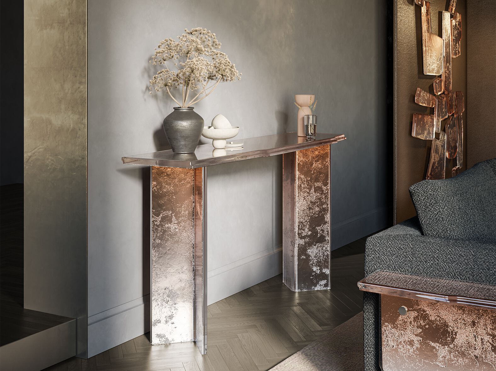 Прямоугольная консоль из цветного стекла ARTE VENEZIANA Melt ARCH-00112374 - Вид №1