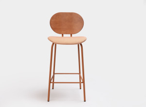 Стальной и деревянный табурет для ног с мягким сиденьем