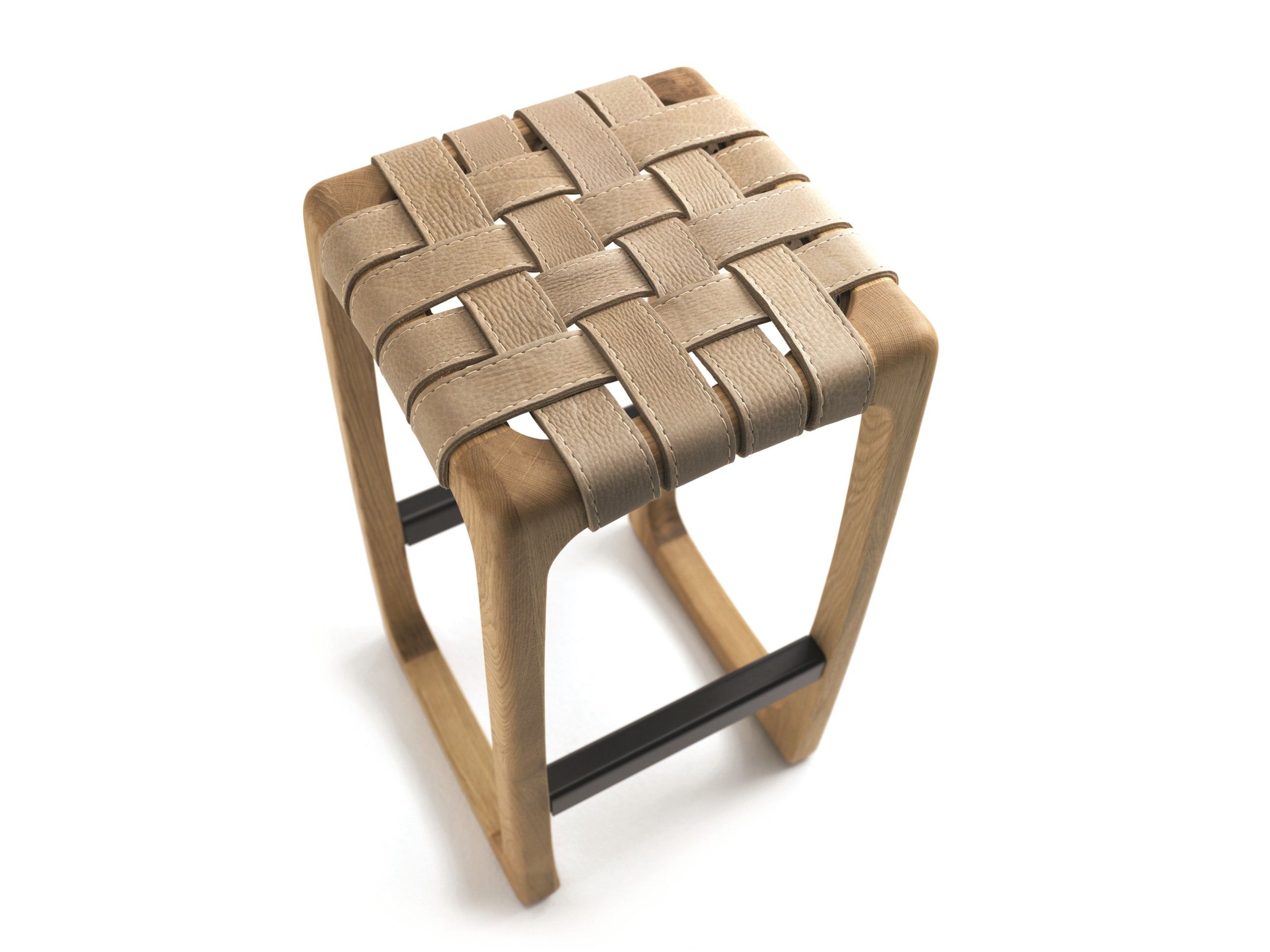 Высокий табурет из массива дерева с подставкой для ног Riva 1920 бунгало ARCH-00142825 - Вид №2