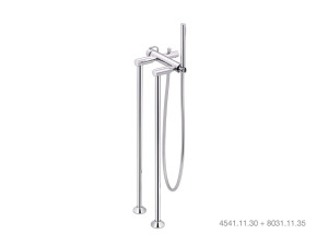 Настенный смеситель для ванны с 2 отверстиями и ручным душем