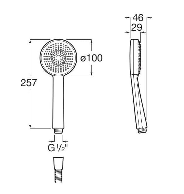 Металлический ручной душ с фиксированной струей Roca Звезда ARCH-00135041 - Вид №2