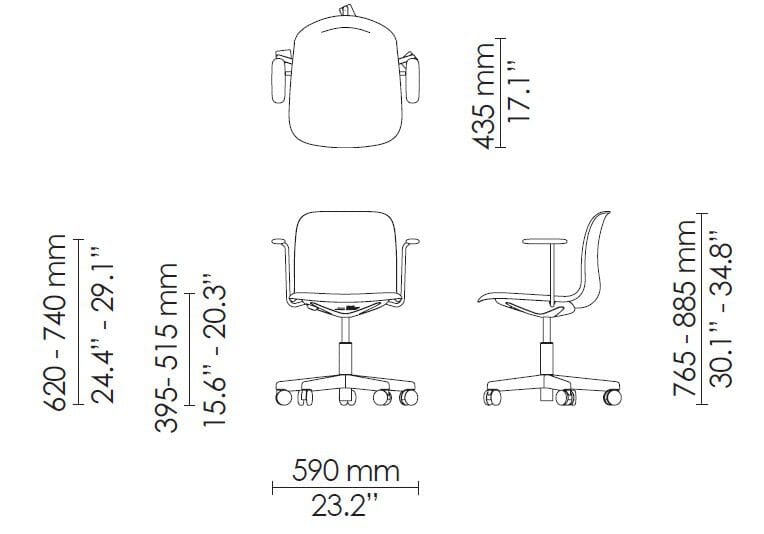 5-спицевое кресло для конференций с подлокотниками Howe SixE ARCH-00050933 - Вид №5