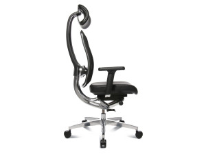 Кожаный офисный стул с 5 спицами