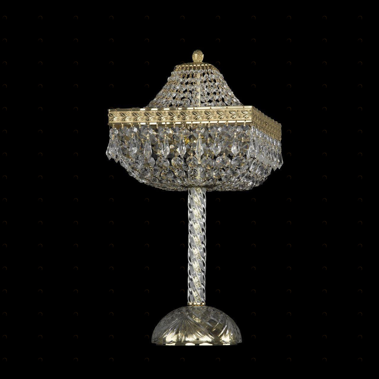 Лампа настольная хрустальная 52х25 золотая Bohemia Ivele 19012L4/H/25IV G BOHEMIA IVELE КЛАССИЧЕСКИЕ 00-3889210 Золото;прозрачный 
