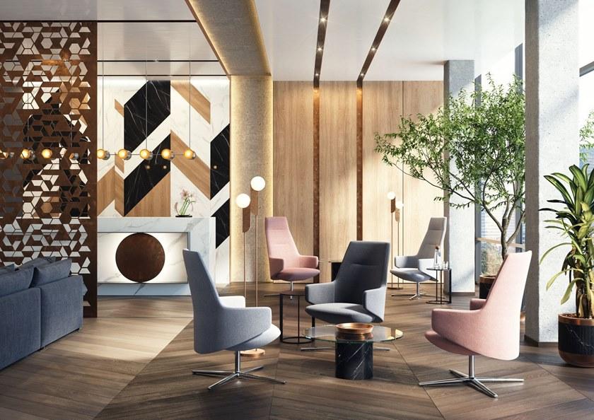 LD Seating Кресло руководителя тканевое с 4-мя спицами и подлокотниками Melody lounge L f27-n6 - Вид №6