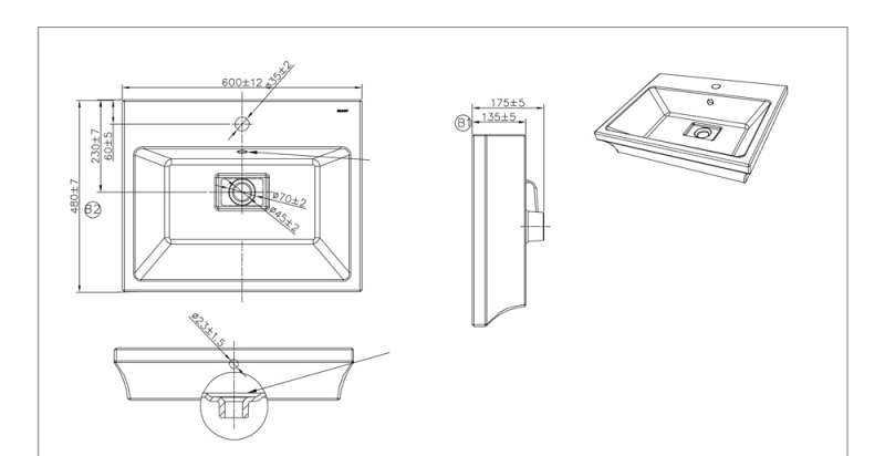 C22192W-1-ENG Накладная раковина на столешницу  овальная Bravat Phillis - Вид №1