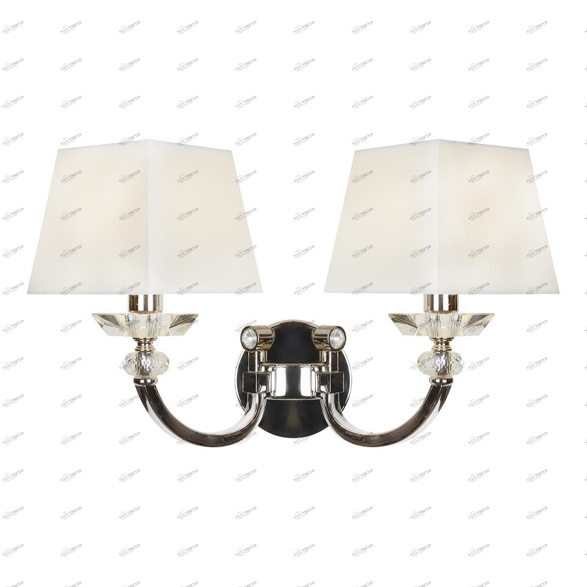 Бра с абажуром на 2 лампы белое Blues W9404-2 Nik ILAMP BLUES 00-3949155 Белый