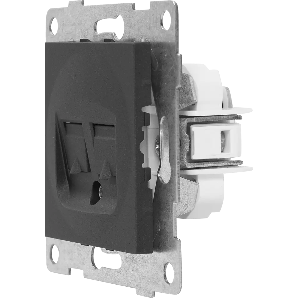 Телефонная розетка GUSI Electric двойная встраиваемая графит 83864450 Ugra STLM-0045228 - Вид №4