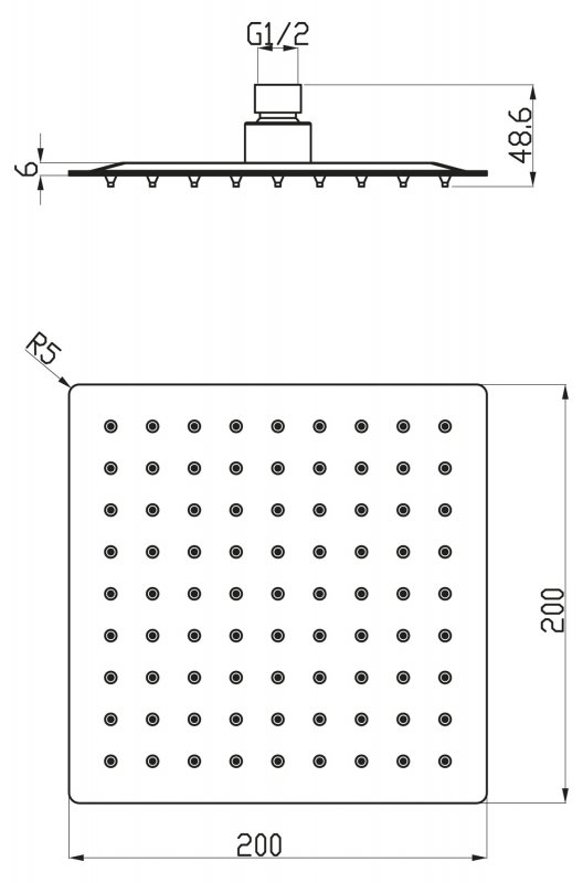 Верхний душ CARIN BB-SLD2C-200-CRM BELBAGNO  - Вид №1