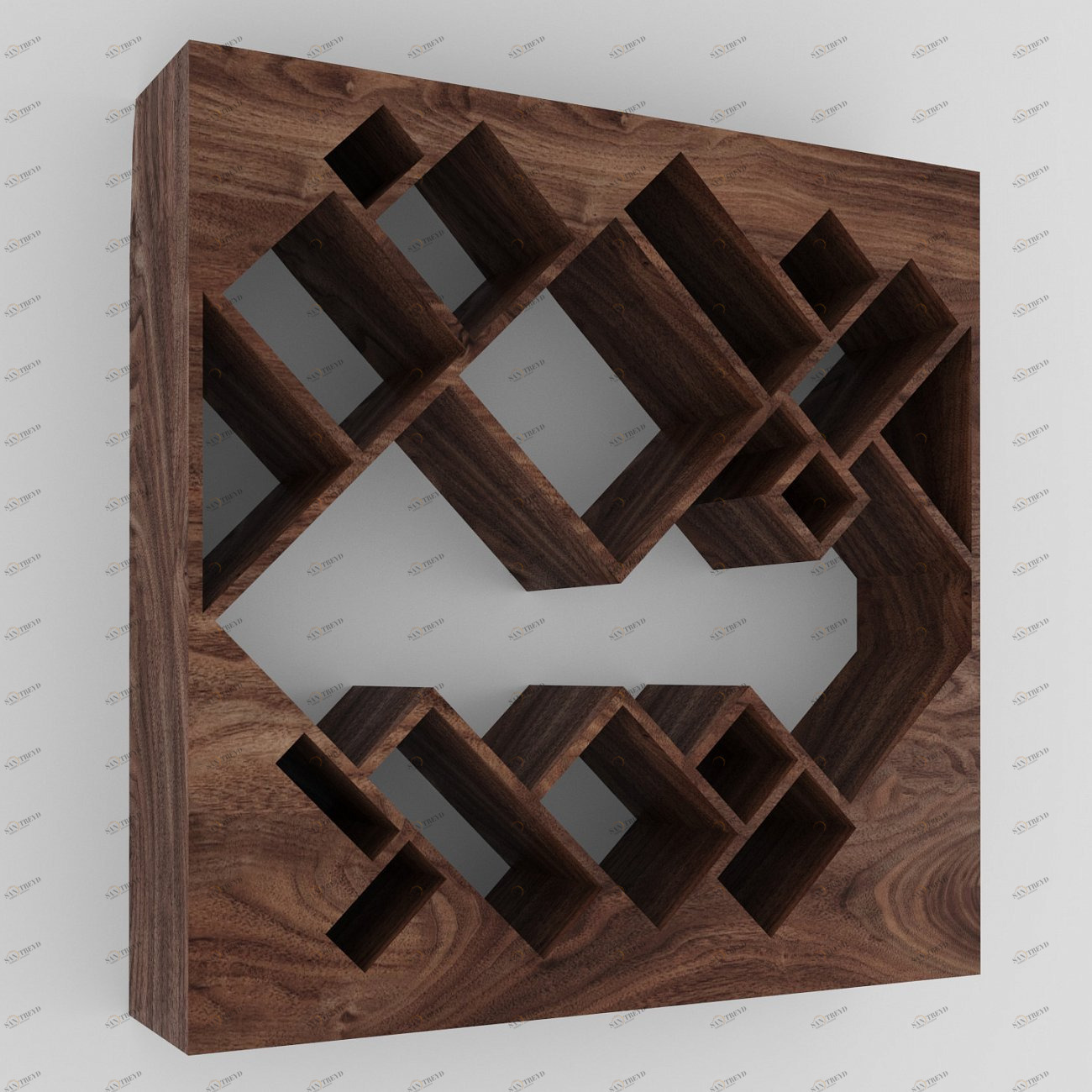 Стеллаж деревянный для книг орех "Геометрия" от Odingeniy ODINGENIY ГЕОМЕТРИЯ 178300 Коричневый 