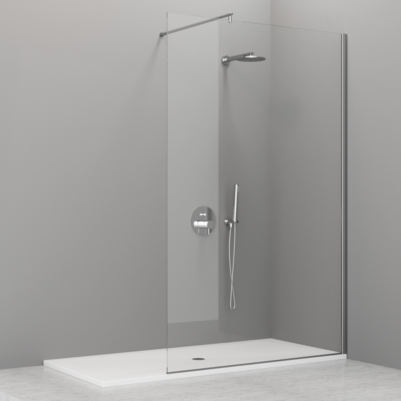 745807 Душевая дверь 8PAR53 H2000 из прозрачного стекла 8 мм и профиль хром, Kerasan Cabine doccia Италия