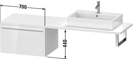 XL545404040 X-Large Шкафчик для консоли Черный глянцевый лак Duravit - Вид №2