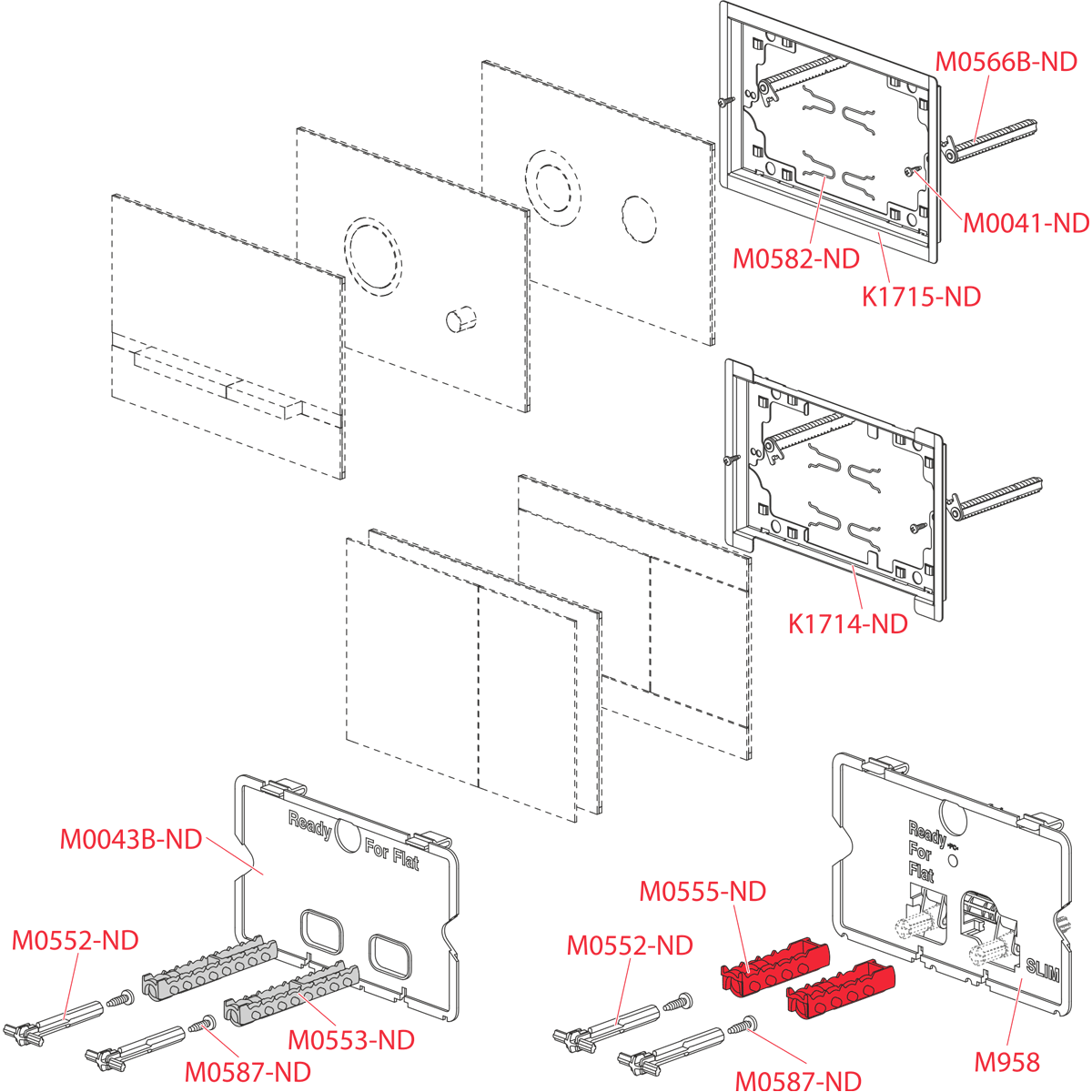 Кнопка управления для скрытых систем инсталляции, нержавеющая сталь-полумат ALCAPLAST FUNINOX - Вид №2